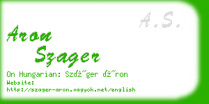 aron szager business card